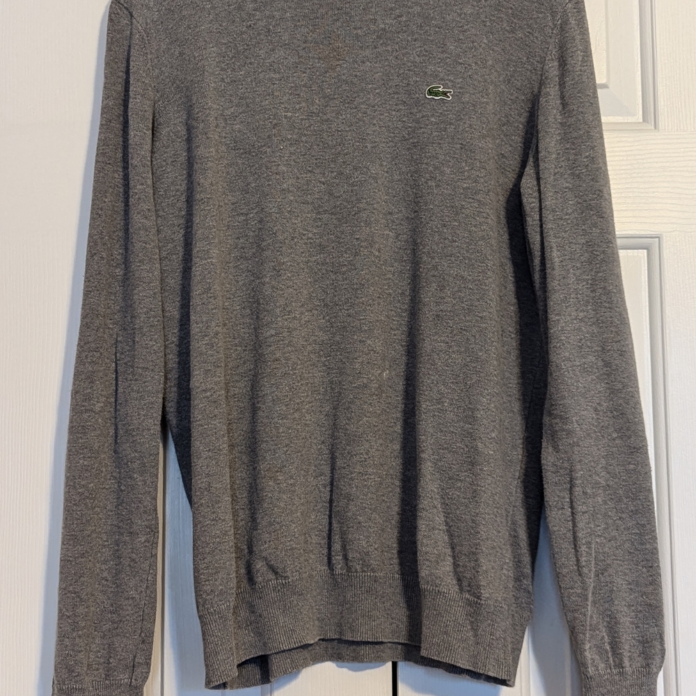 Lacoste Gray Long Sleeve Sweater